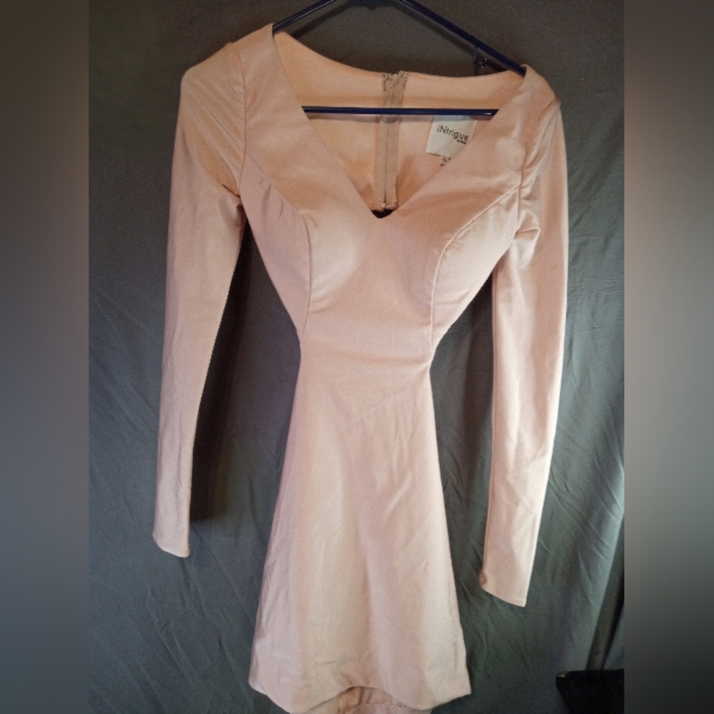 Brand New Intrigue Blush Open Back Mini Dress